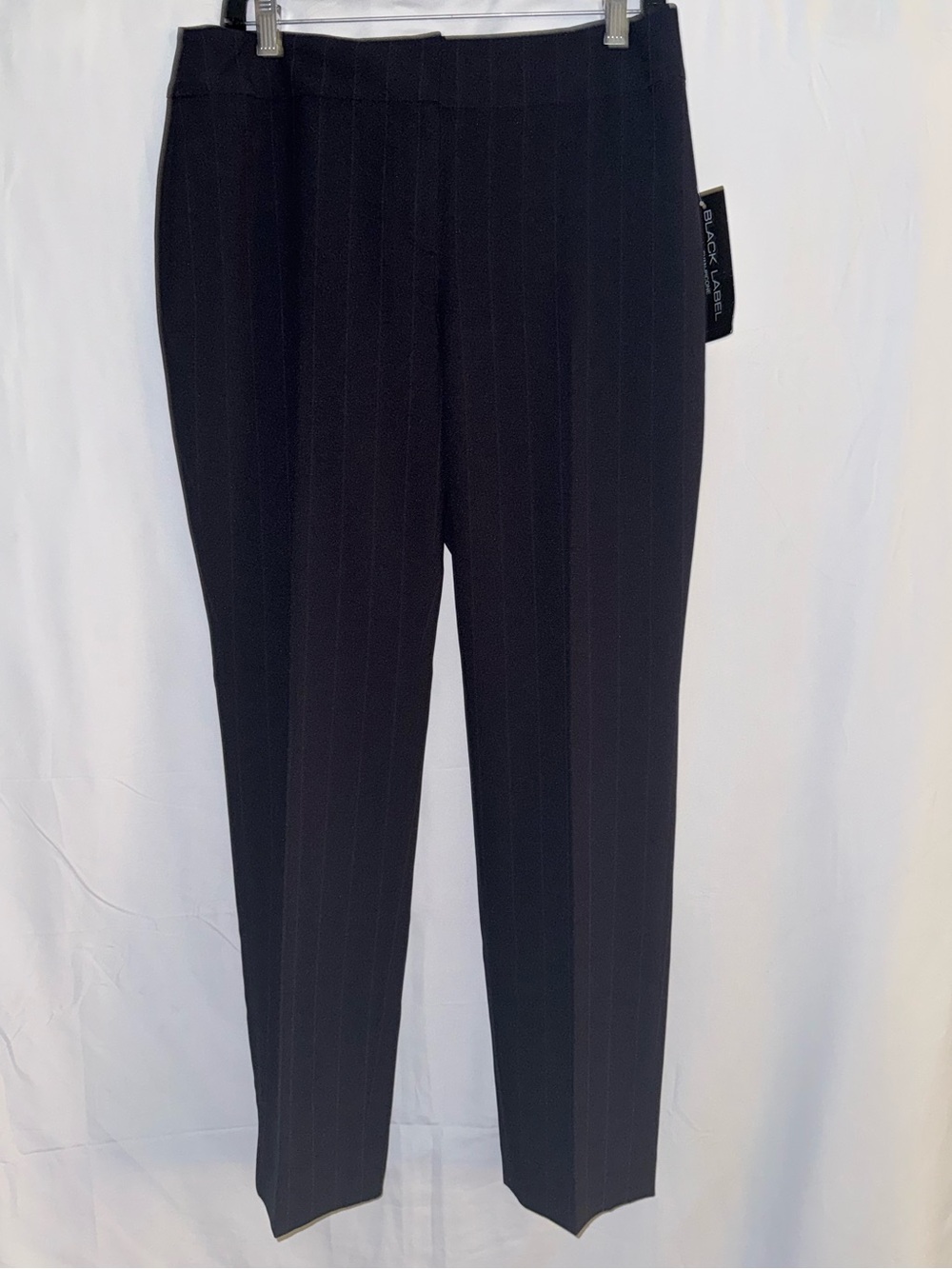 NWT Evan Picone Women's Black Pinstripe Trousers Size 6